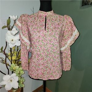Who What Wear Floral Bohemian Blouse - English Floral